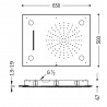 Douche acier inoxydable de tête anticalcaire CHROMOTHERAPY 2 types de jet (Pluie/Cascade) 500x650 mm - TRES 29997201