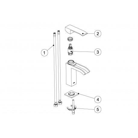 Mitigeur lavabo robinet cascade bec ouvert - TRES 00611001