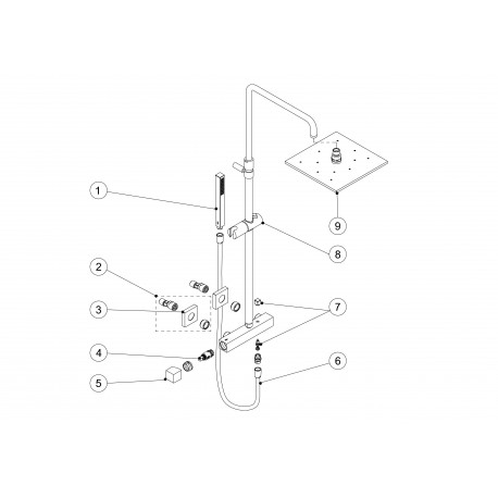 Ensemble mitigeur douche CUADRO - TRES 00719701