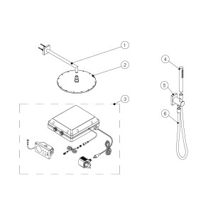Kit de douche thermostatique électronique et encastré SHOWER TECHNOLOGY avec contrôle électronique compris (blanc) - TRES 092865