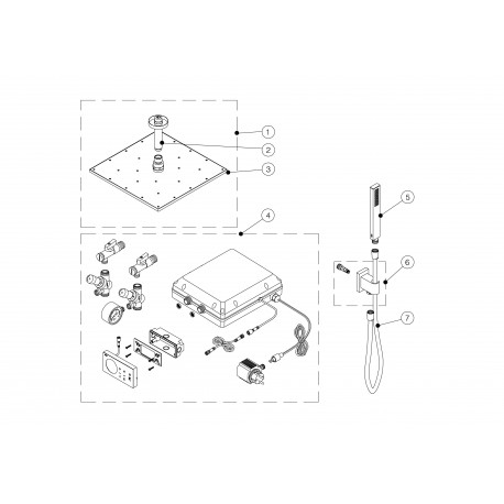 Kit de douche thermostatique électronique et encastré (2 voies) SHOWER TECHNOLOGY - TRES 09286564