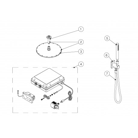 Kit de douche thermostatique électronique et encastré SHOWER TECHNOLOGY avec contrôle électronique compris (blanc) - TRES 092865