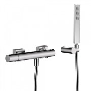 Mitigeur douche Douchette à main anticalcaire  avec support orientable et flexible Chrome - TRES 21116701