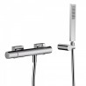 Mitigeur douche Douchette à main anticalcaire avec support orientable et flexible Chrome - TRES 21116701