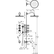 Kit thermostatique baignoire encastré avec fermeture et réglage du débit (2 voies) - TRES 24235301