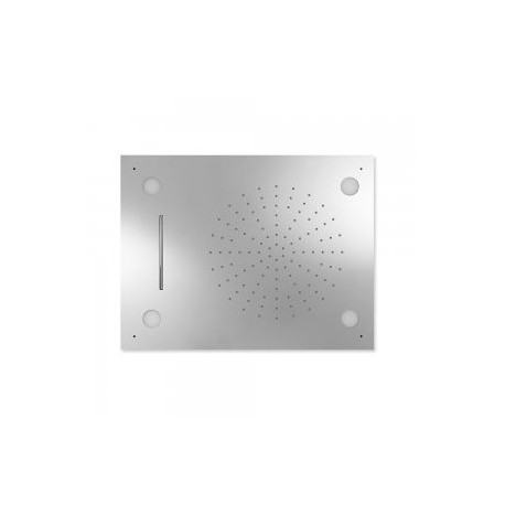 Douche acier inoxydable de tête anticalcaire CHROMOTHERAPY 2 types de jet (Pluie/Cascade) 500x650 mm - TRES 29997201