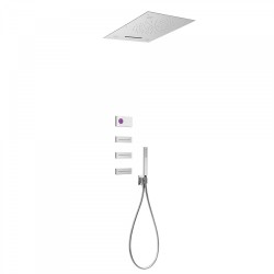 Kit de douche thermostatique électronique et encastré SHOWER TECHNOLOGY CHROMOTHERAPY avec contrôle électronique compris (blanc)