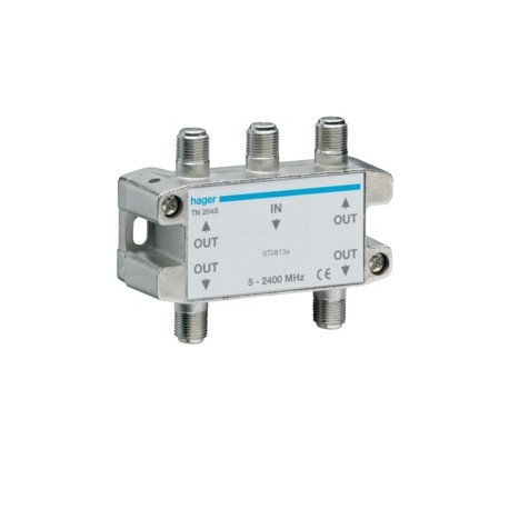 Répart. TV  4 sorties COAX - SYSTEMES VDI  HAGER TN204S