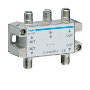 Répart. TV  4 sorties COAX - SYSTEMES VDI  HAGER TN204S