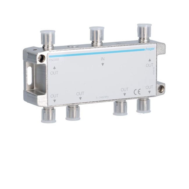 Répart. TV  6 sorties COAX - SYSTEMES VDI  HAGER TN206S