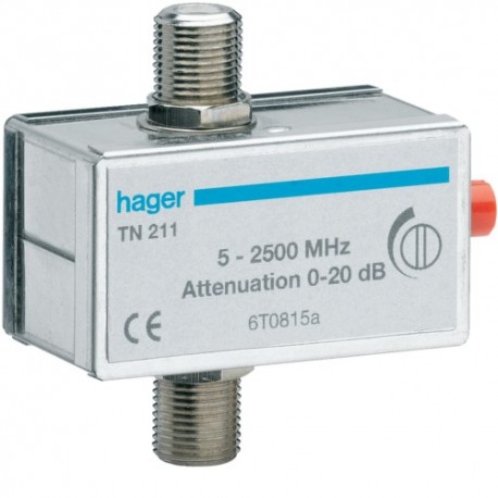 Atténuateur TV coaxial 0-20dB - SYSTEMES VDI  HAGER TN211