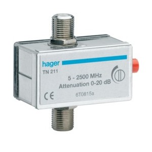 Atténuateur TV coaxial 0-20dB - SYSTEMES VDI  HAGER TN211
