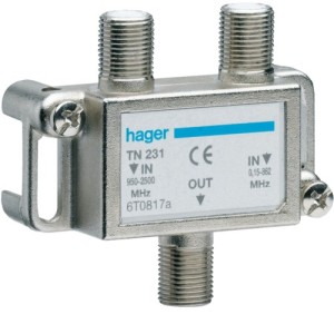 Coupleur TV HERTZ/SAT - SYSTEMES VDI  HAGER TN231