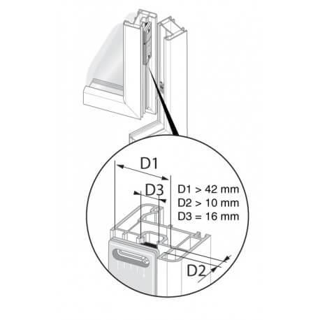 Détecteur d'ouverture invisible Radio pour fenêtre PVC - DOI PVC TYXAL+ Delta Dore 6412308