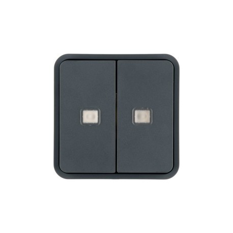 Cubyko 2 t. KNX à voyants gris - APPAREILLAGE MURAL  HAGER WNT954