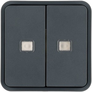 Cubyko 2 t. KNX à voyants gris - APPAREILLAGE MURAL  HAGER WNT954