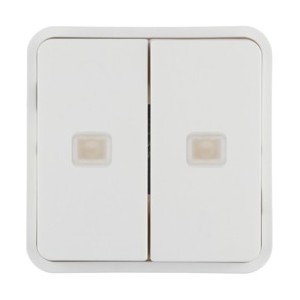 Cubyko 2t. KNX à voyants blanc - APPAREILLAGE MURAL  HAGER WNT954B