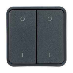 Cubyko 2 t. KNX pr 2 écl. gris - APPAREILLAGE MURAL  HAGER WNT964