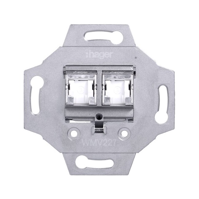 1930 RJ45 double Cat 6 STP - APPAREILLAGE MURAL 1930 HAGER WMV227