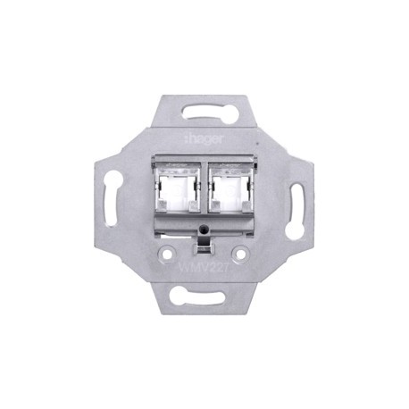 1930 RJ45 double Cat 6 STP - APPAREILLAGE MURAL 1930 HAGER WMV227