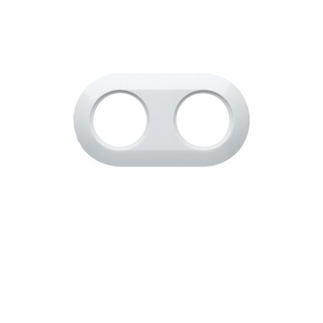 1930 Plaque 2 postes blanche - APPAREILLAGE MURAL 1930 HAGER WMV402