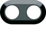 1930 Plaque 2 postes noire - APPAREILLAGE MURAL 1930 HAGER WMV412