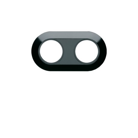 1930 Plaque 2 postes noire - APPAREILLAGE MURAL 1930 HAGER WMV412