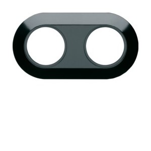 1930 Plaque 2 postes noire - APPAREILLAGE MURAL 1930 HAGER WMV412