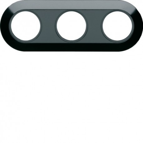 1930 Plaque 3 postes noire - APPAREILLAGE MURAL 1930 HAGER WMV413