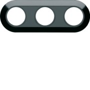 1930 Plaque 3 postes noire - APPAREILLAGE MURAL 1930 HAGER WMV413