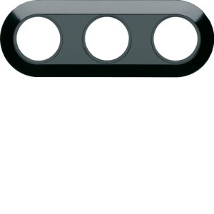 1930 Plaque 3 postes noire - APPAREILLAGE MURAL 1930 HAGER WMV413