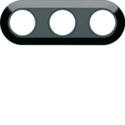 1930 Plaque 3 postes noire - APPAREILLAGE MURAL 1930 HAGER WMV413