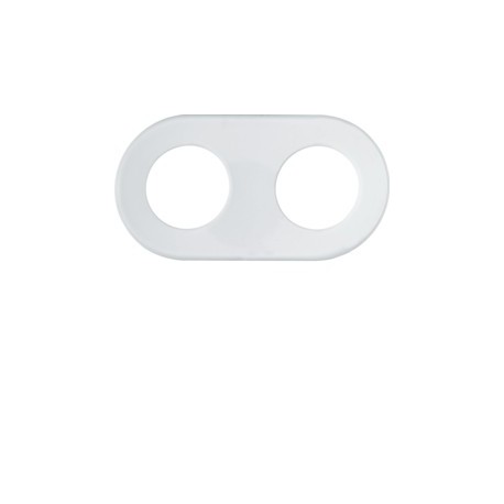 1930 Plaque 2 postes en verre - APPAREILLAGE MURAL 1930 HAGER WMV442