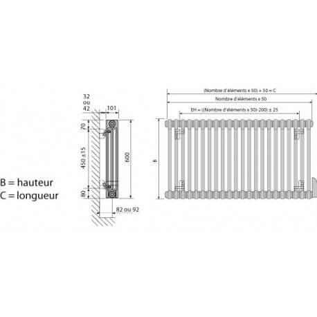 Radiateur inertie fluide FINIMETAL EPOK Horizontal - Radiateur electrique
