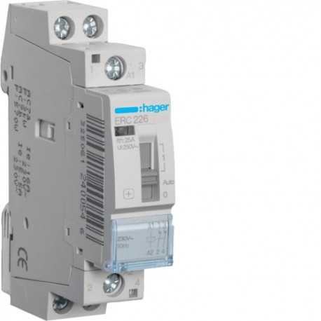 Contact cde manu 25A, 2O, 230V - AUTOMATISMES  HAGER ERC226