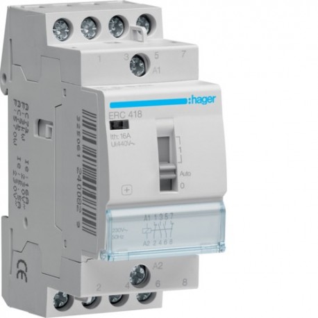 Relais de cde 16A, 2F+2O, 230V - AUTOMATISMES HAGER ERC418