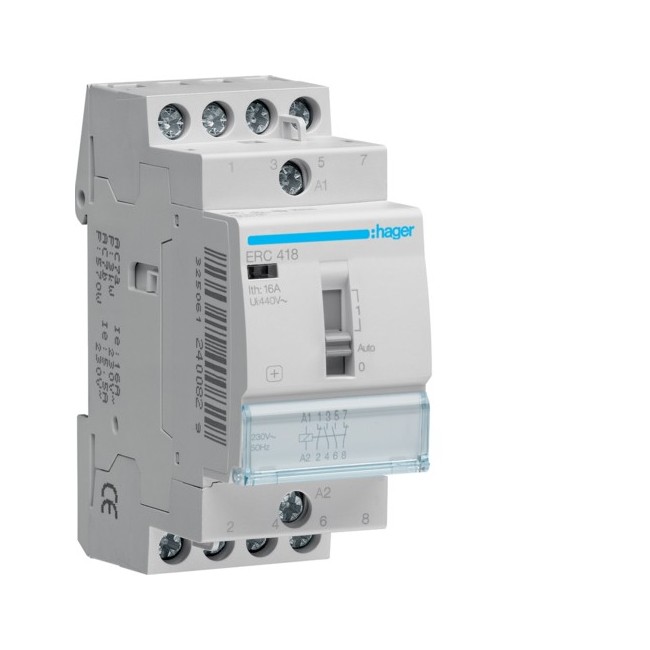 Relais de cde 16A, 2F+2O, 230V - AUTOMATISMES  HAGER ERC418