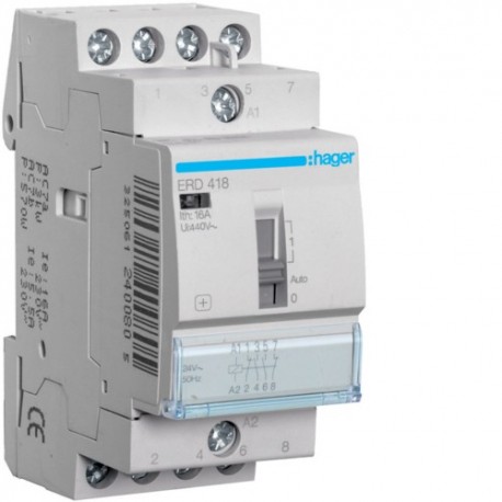 Relais de cde 16A, 2F+2O, 24V - AUTOMATISMES  HAGER ERD418