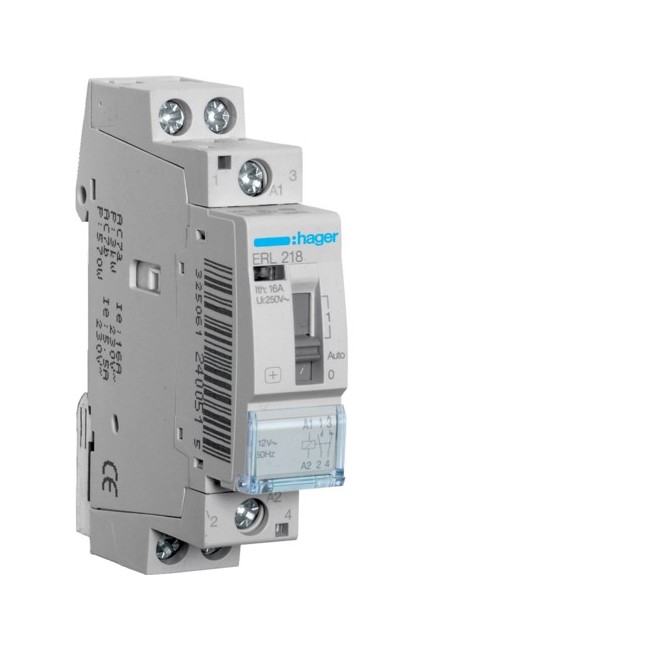 Relais cde 16A, 1F+1O, 8/12V - AUTOMATISMES  HAGER ERL218