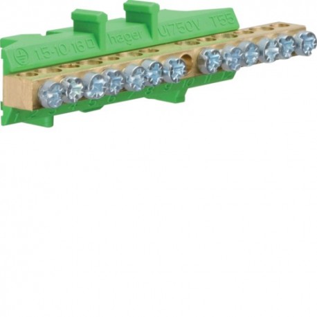 BARRETTE TERRE 6X16+7X1OMM - CONNEXION  HAGER KM13E