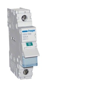 Interrupteur 1P 125A - COMMANDE SIGNAL  HAGER SBN199