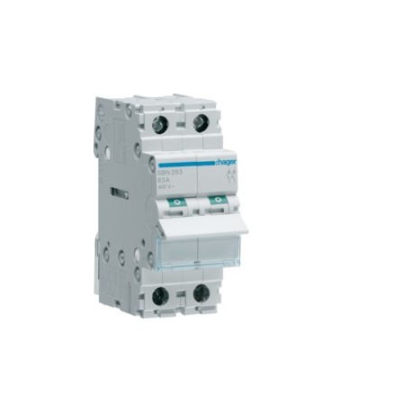 Interrupteur 2P 63A - COMMANDE SIGNAL  HAGER SBN263