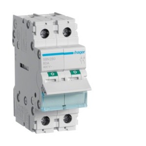 Interrupteur 2P 80A - COMMANDE SIGNAL  HAGER SBN280