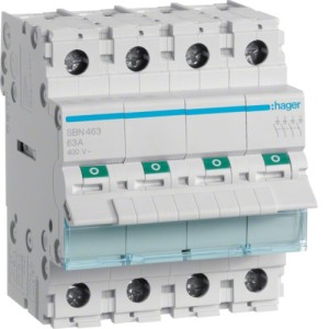 Interrupteur 4P 63A - COMMANDE SIGNAL  HAGER SBN463