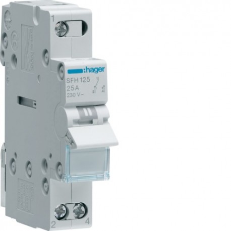 inverseur 1P 25A, amont, I-II - COMMANDE SIGNAL  HAGER SFH125