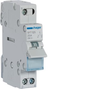 inverseur 1P 25A, amont,I-0-II - COMMANDE SIGNAL  HAGER SFT125