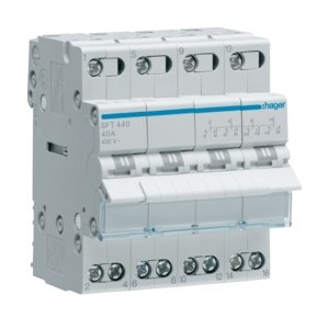 Inverseur 4P 40A, amont,I-0-II - COMMANDE SIGNAL  HAGER SFT440