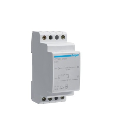 Transfo sonnerie 8VA 230/8-12V - COMMANDE SIGNAL  HAGER ST303