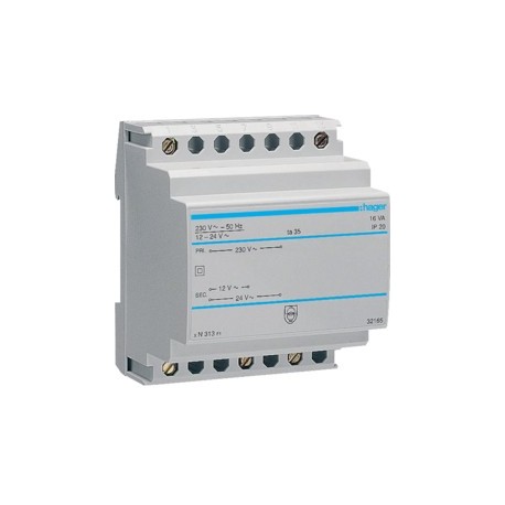 Transfo sécu 16VA 230/12-24V - COMMANDE SIGNAL HAGER ST313