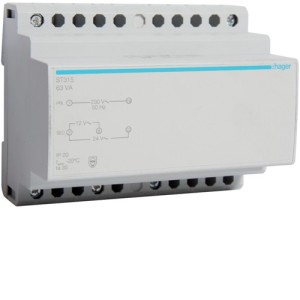 Transfo sécu 63VA 230/12-24V - COMMANDE SIGNAL  HAGER ST315